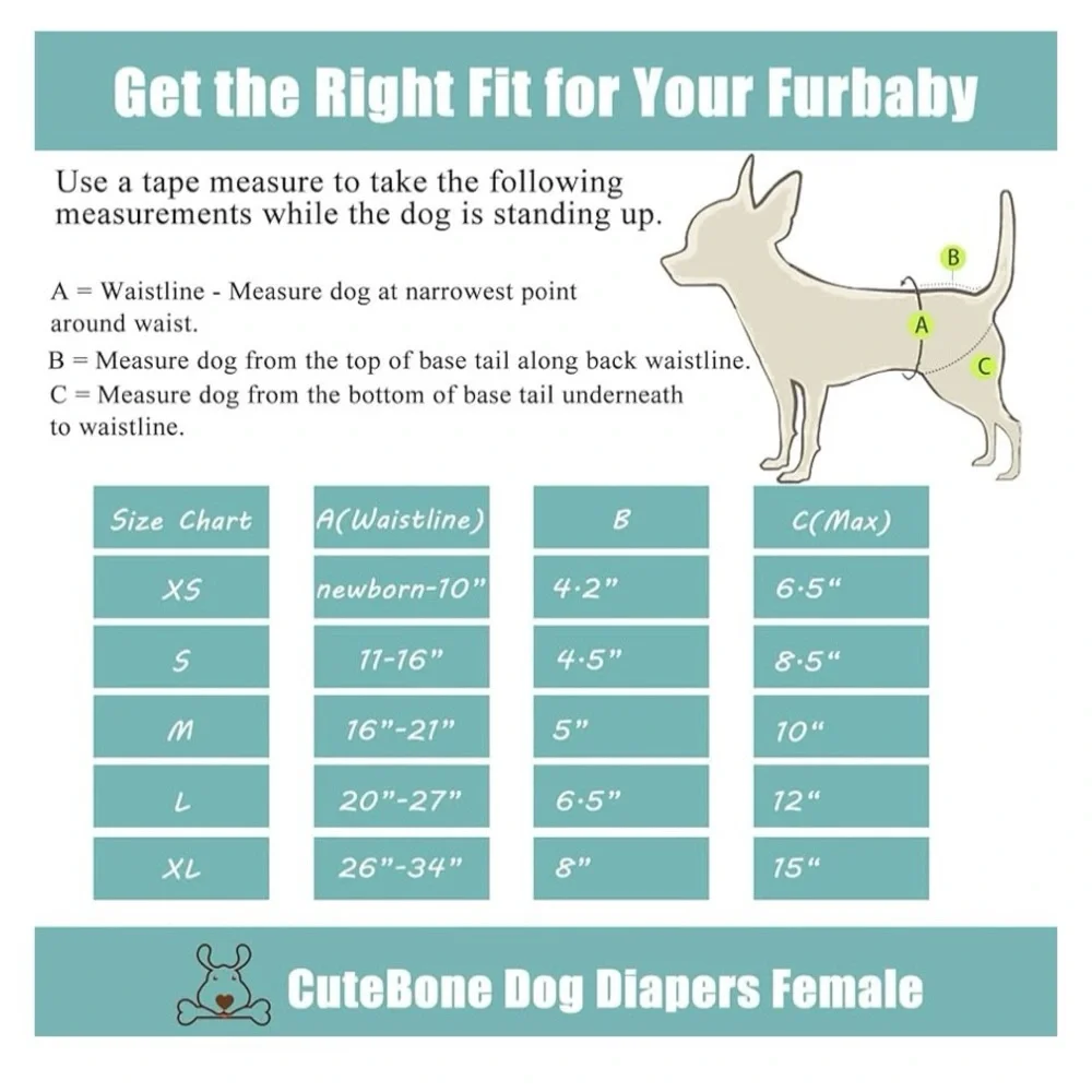 Cute Bone Reusable Dog Diapers Female Washable Doggie Diapers